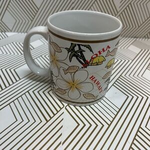 Vintage Island Heritage Jim Lieu White Plumeria Of Aloha Hawaii Coffee Cup Mug
